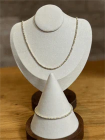 סט שרשרת וצמיד כדורים דגרדה, Diamond cut מכסף 925